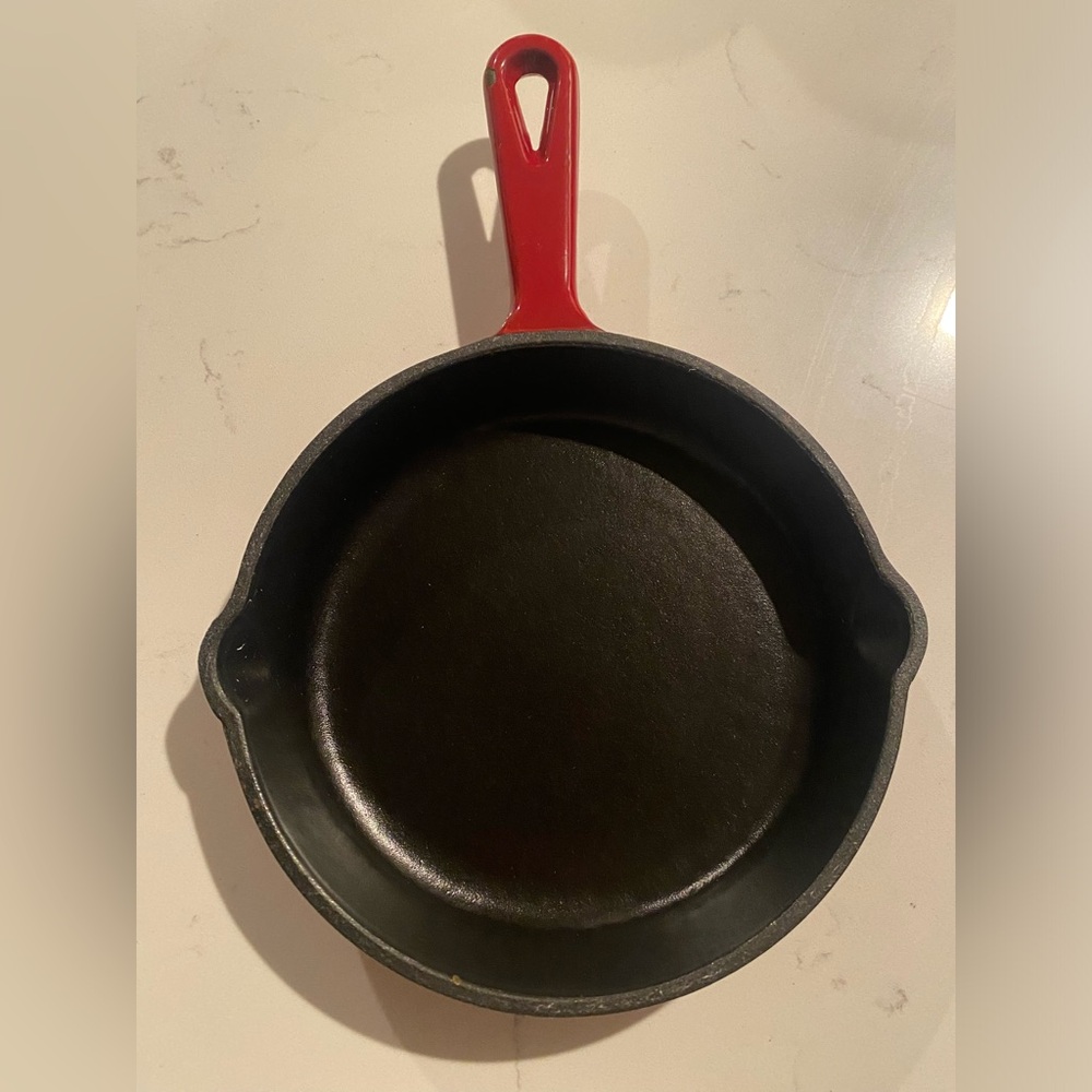 DENMARK "Tools For Cooks" 6 Inch Cast Iron Red Enamel Fry Pan Skillet